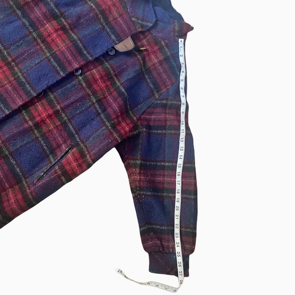 Fleet Street | Women’s Burgundy, Red, and Blue Plaid Wool Coat Size XL - Picture 15 of 15